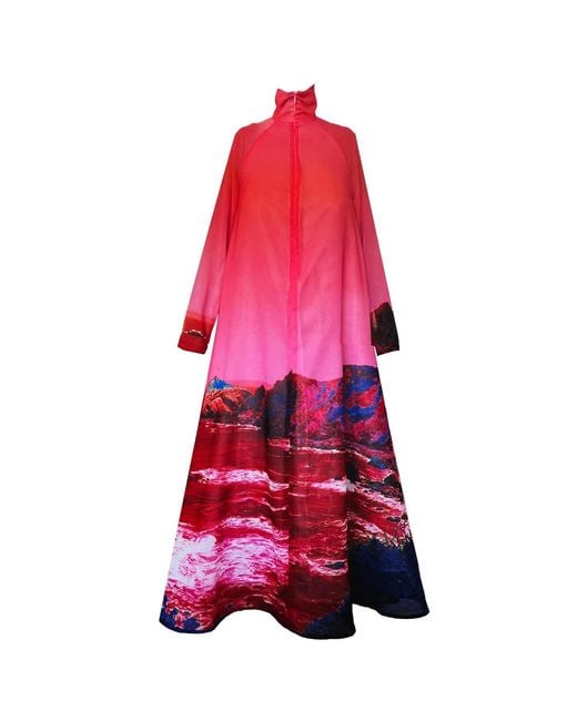Maxjenny Red A-Shaped Maxi Dress