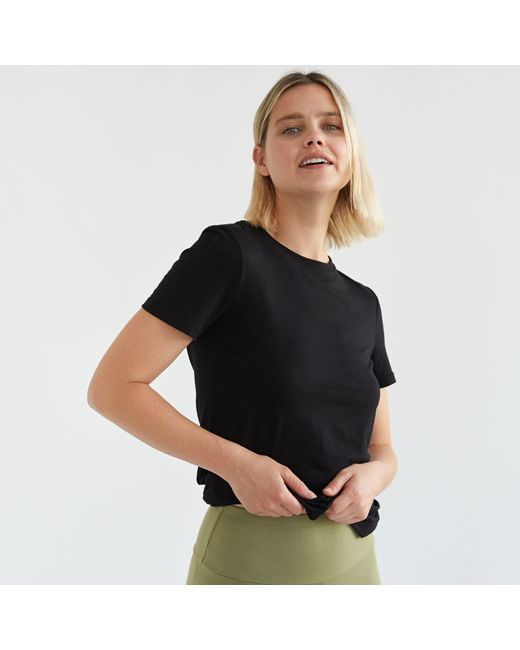 On/Off Essentials Black Bamboo Crew Neck Tee