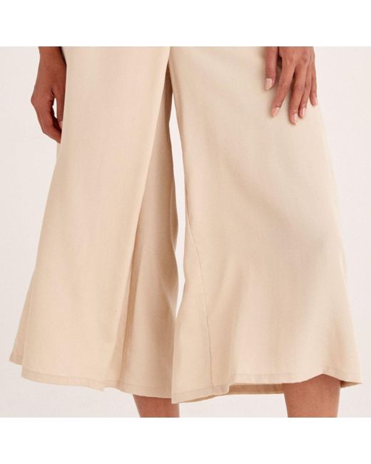 Paisie Natural Wrap Culottes In Beige