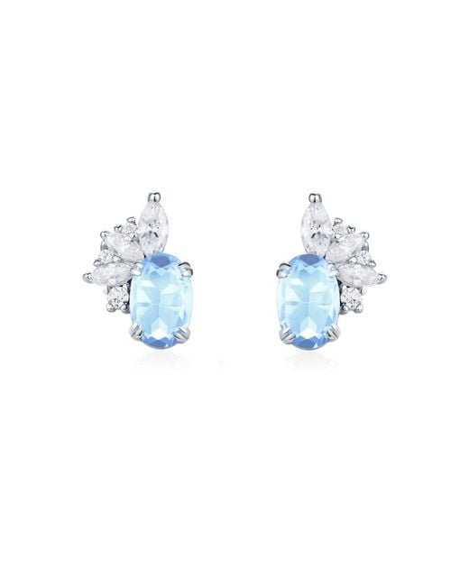 Azura Jewelry New York Blue Twilight Star Sky Topaz Earrings Vermeil
