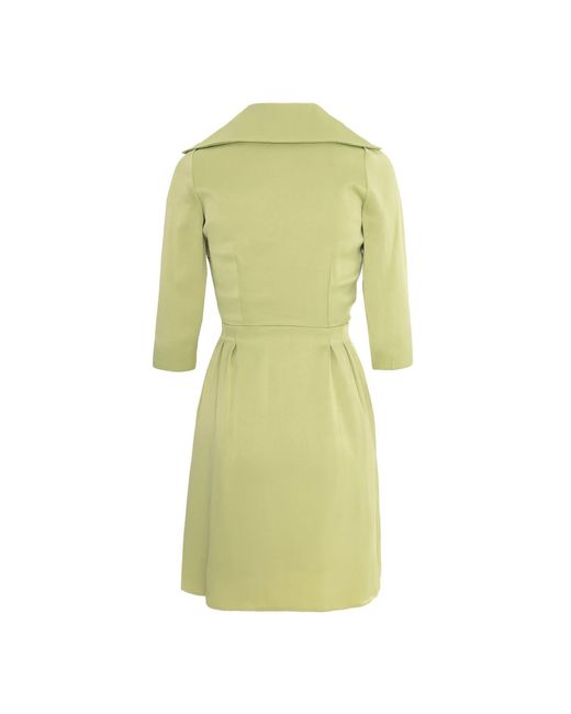 AVENUE No.29 Yellow Lapel Wrap Viscose Midi Dress