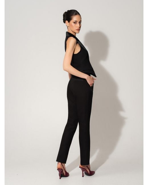 Tia Dorraine Black Single-Breasted Waistcoat & Tailored Trousers Set