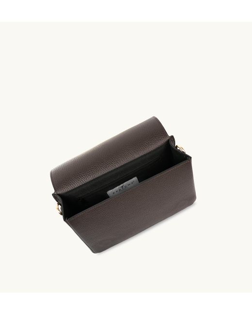 Apatchy London Black The Newbury Chocolate Leather Crossbody Bag