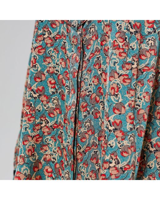 Smart and Joy Brown Ascot-Tie Flower Print Shirt