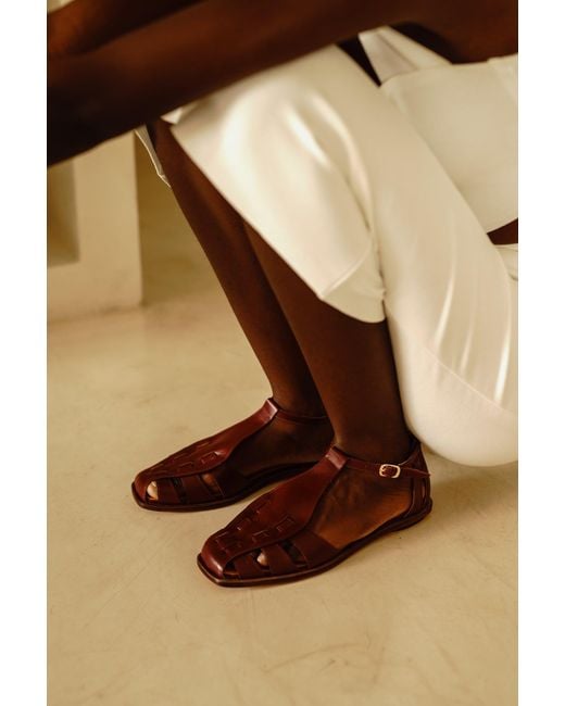 Mafalda Red Ida Wine Fisherman Sandals