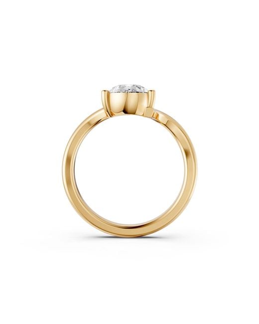Aya Fine Jewelry Metallic 1 Carat Pear Lab Grown Diamond Bypass Solitaire Engagement Ring