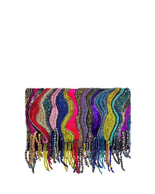 Simitri Blue Zari Dune Clutch Bag