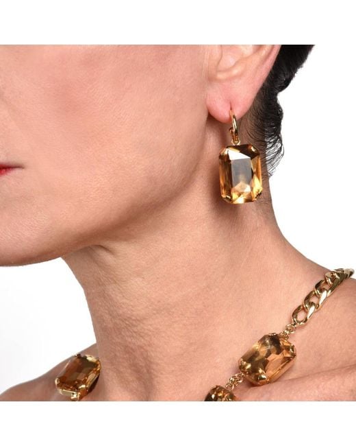 Addicted Metallic Noemi Plated Earrings With Crystal