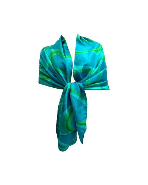Julia Clancey Green Jcjc Silk Scarf