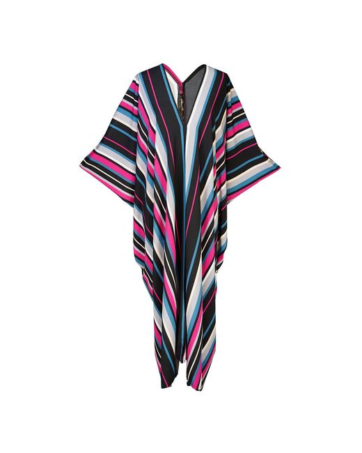 Jennafer Grace Black Raspberry Stripe Caftan Kaftan Dress