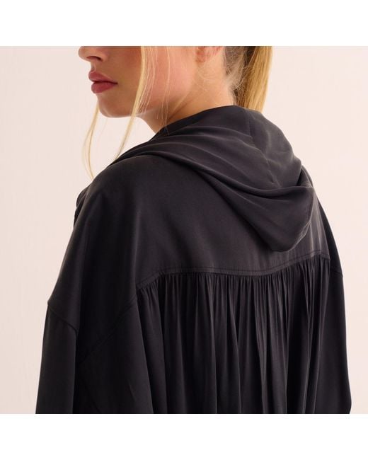Mamu Dream Blue Washable Organic Stretch Silk Bomber Jacket