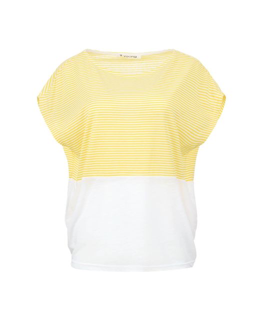 Conquista Yellow Sunshine Stripes & Flama Boat Neck Top