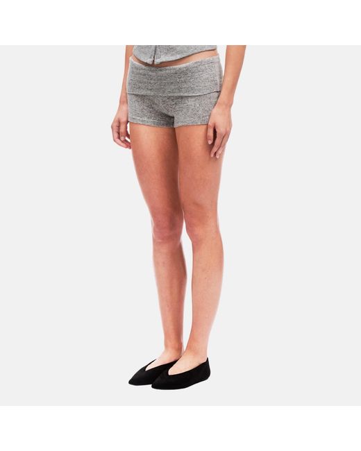 OW Collection Gray Rue Knit Mini Shorts