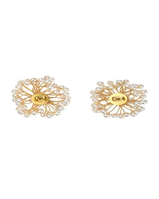 Saachi Metallic Pearl Webbed Earrings