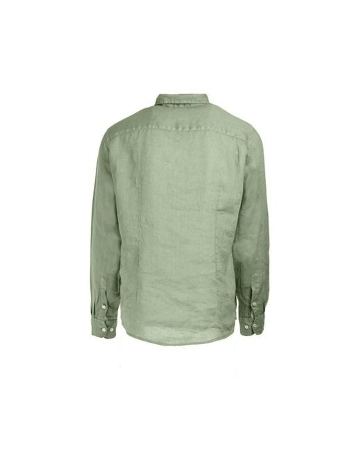 Haris Cotton Blue Long Sleeved Front Pocket Linen Shirt for men