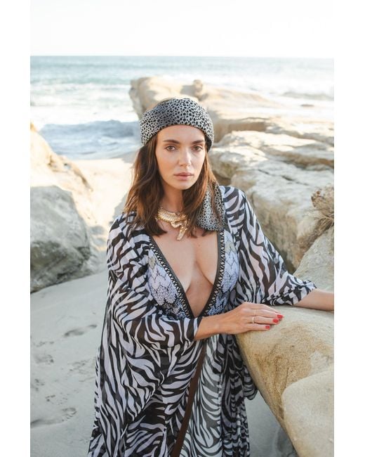 Jennafer Grace Metallic Zebra Queen Kimono