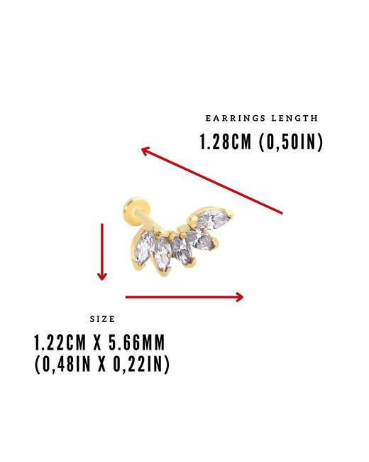 LINYA JEWELLERY Metallic Real Five Stone Tragus, Drop Stone Piercing, Screw Back Earrings, Mini Jewellery, Moissanite Cartilage Earring, Piercing Jewely