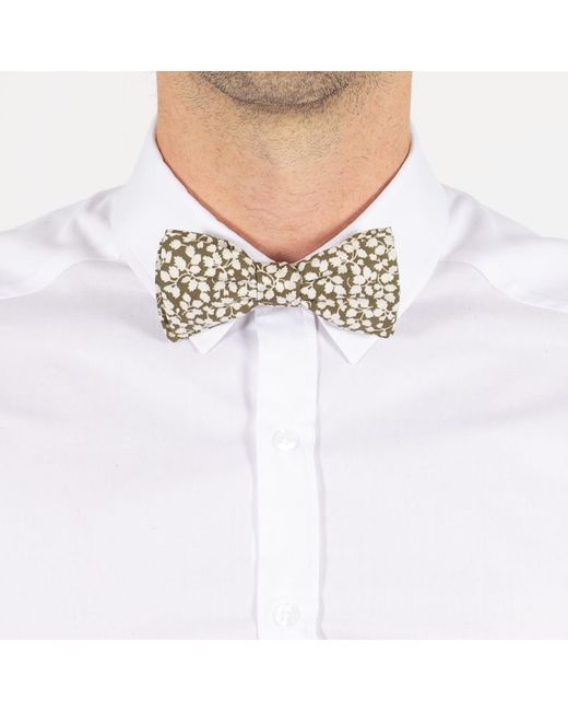 LE COLONEL Brown Khaki Liberty Glenjade Bow Tie for men