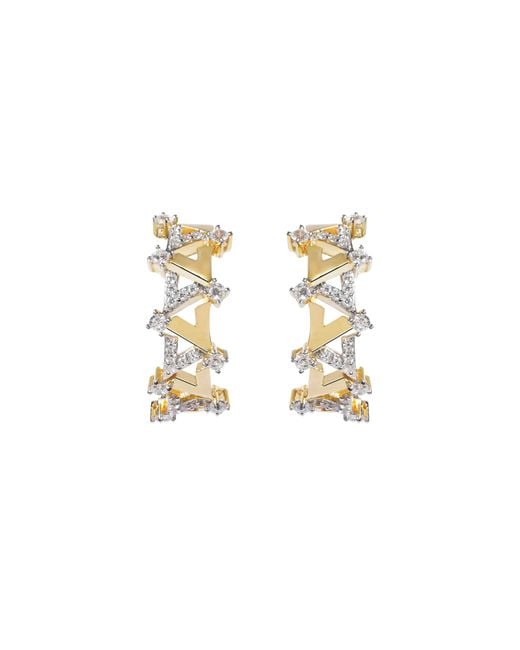 Arte Madrid Metallic Reversed A Collection Vivid V Series Hoop Earrings