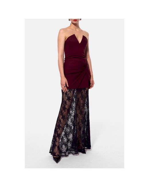 AGGI by HALEWSKI Red Lavinia Burgundy Wive Strapless Mini Dress