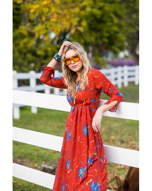 Jennafer Grace Red Coppertop Minaret Dress