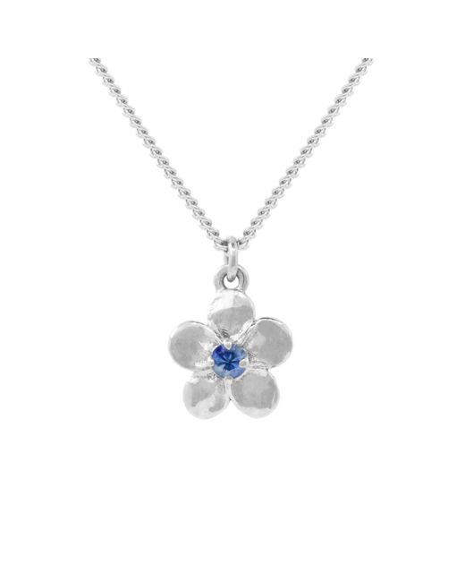 Lee Renee White Forget Me Not Necklace – Single Sapphire–