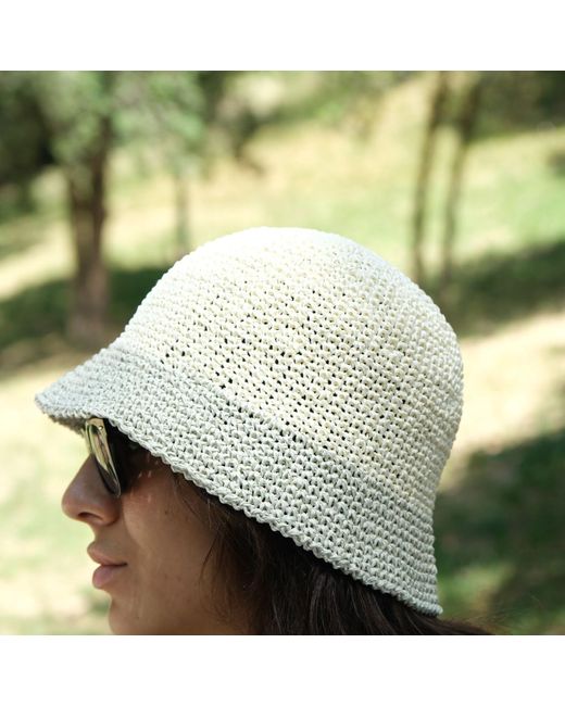 Springmoonatelier Yellow Summer Festival Bucket Hats Cream