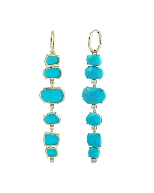 Artisan Blue Diamond Drop Earrings