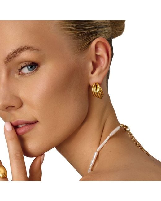 Nialaya Metallic Bold Layered Hoops