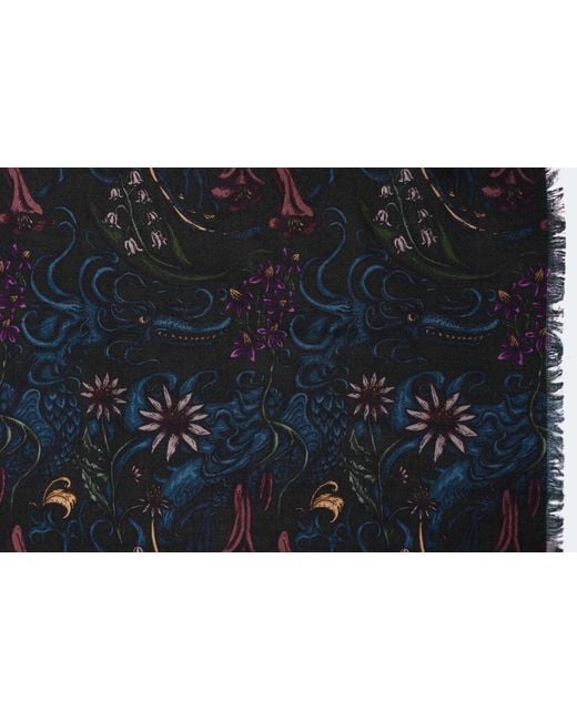 Natalia Petruch Black Dragon Silk And Wool Scarf