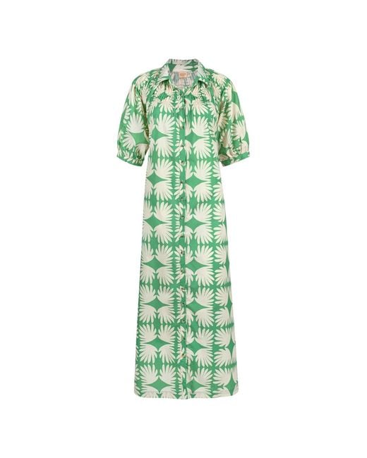 SUNSHINE TIENDA Green Viridian Tile Oasis Dress