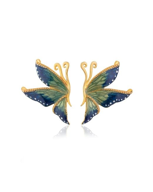 Milou Jewelry Green Butterfly Earrings