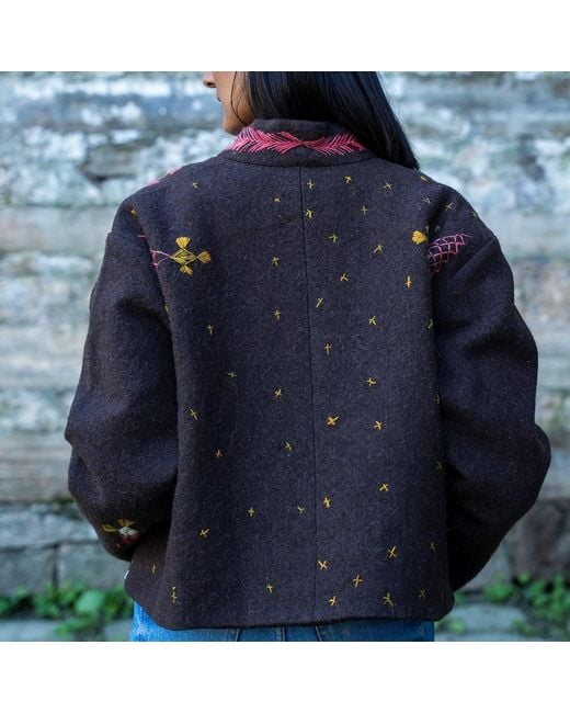 Charkha & Loom Green Orion Embroidered Jacket