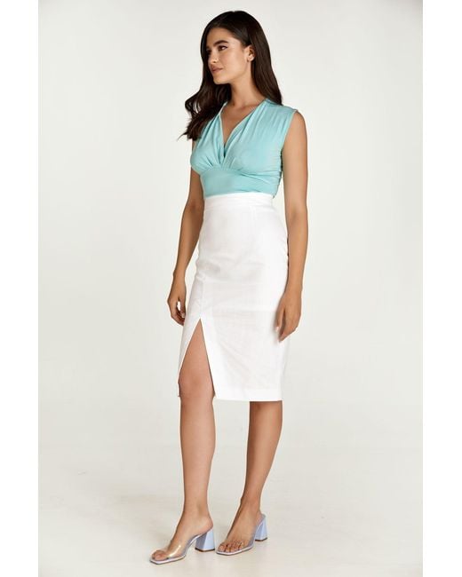 Conquista Green Aqua Wrap Top