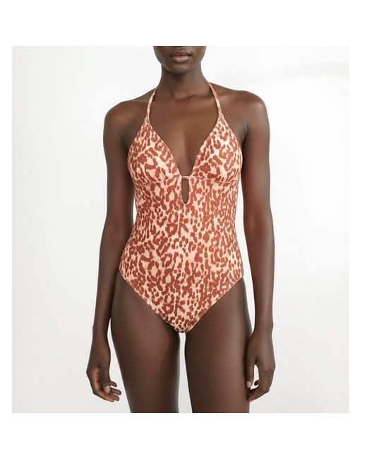 Jessie Zhao New York Orange Neutrals Savanna Reversible One Piece Swimsuit