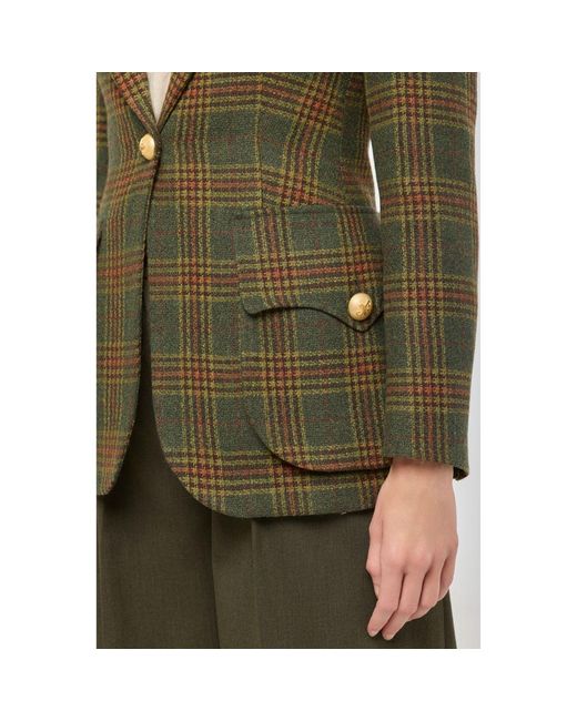 The Extreme Collection Green Checked Wool Blazer Grant