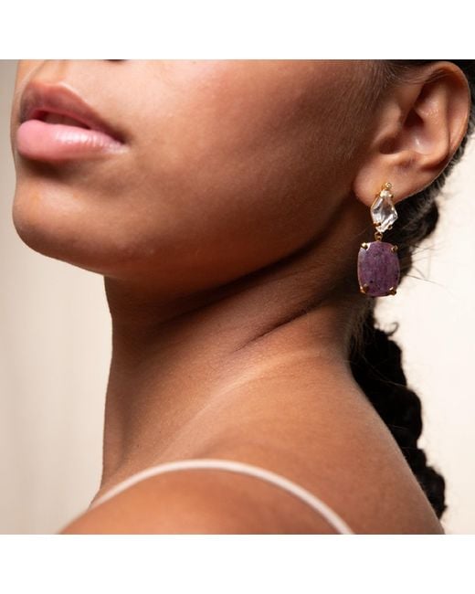 Golden Horn Jewellery Purple Helen Antique Gemstone Earrings