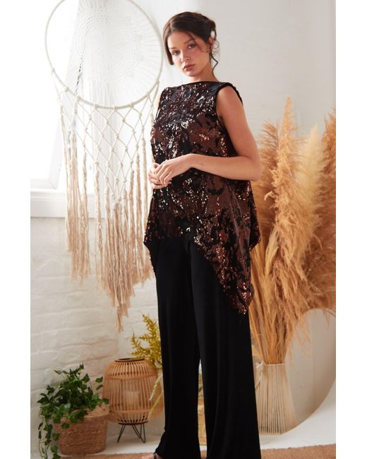 Sarvin Black Wide Leg Velvet Trousers