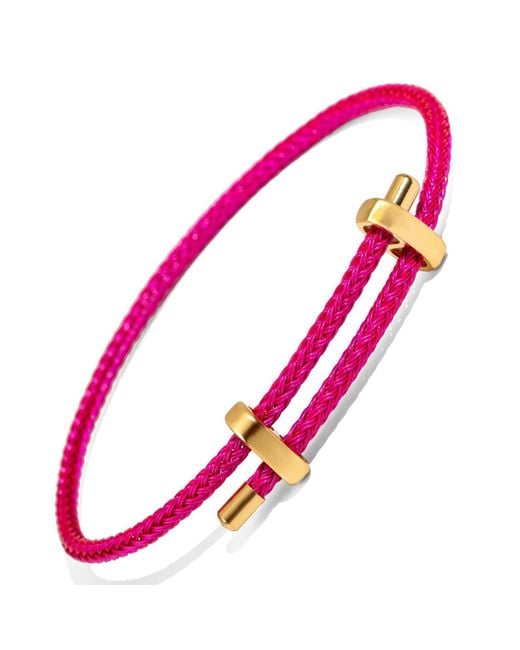Ebru Jewelry Pink Fuchsia Glow Adjustable Rope Bracelet
