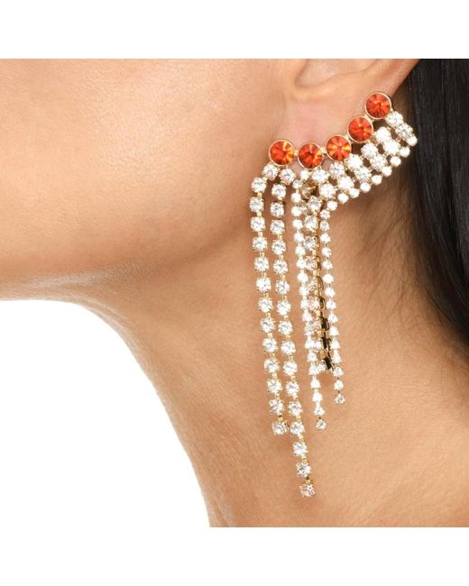 Addicted Metallic Neutrals Ilizia Earrings With Crystals & Rhinestone Cascades
