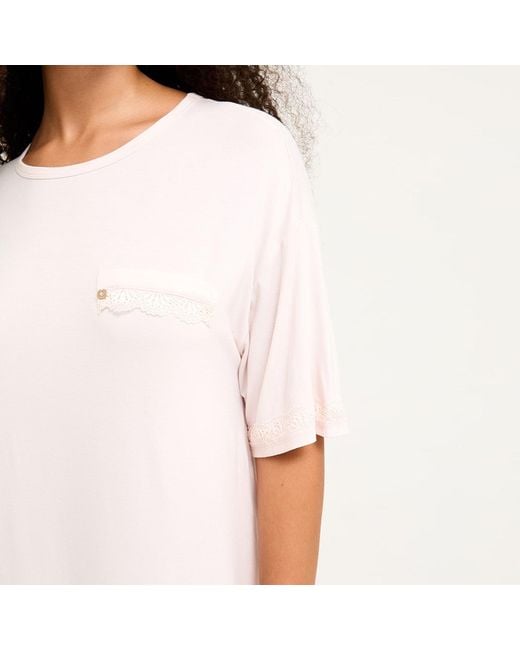 Pretty You London Purple Bamboo Lace Tee Dress