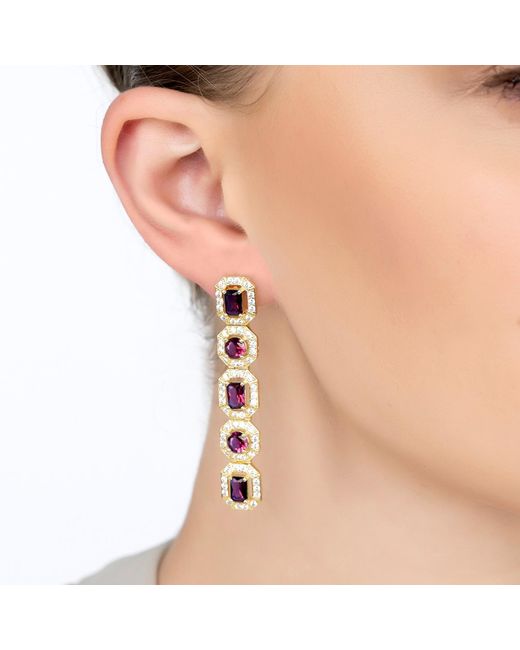 Latelita London White Whistledown Ruby Gemstone Earrings