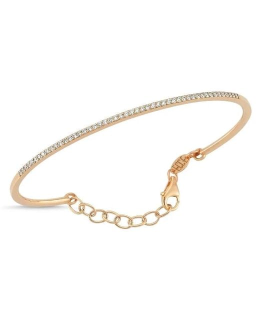 Ecce | Artisan Diamonds Metallic 14K Solid Thin Diamond Tennis Bangle Bracelet