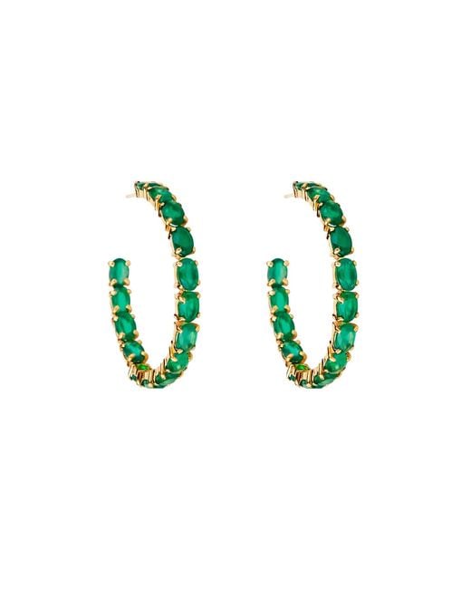 Bounkit Green Margaret Hoops Onyx