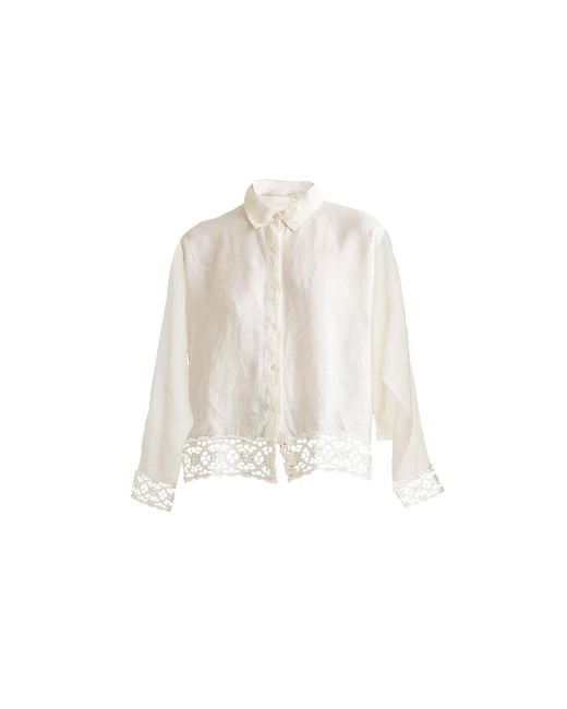 REISTOR White Embroidered Lace Shirt