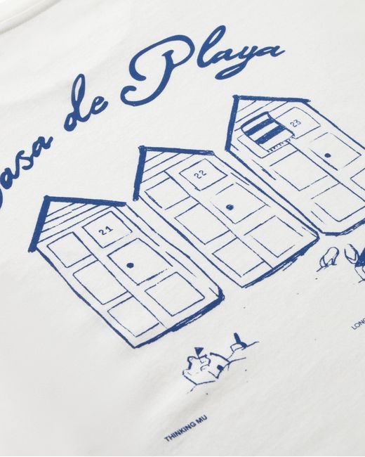 Thinking Mu White Aaron Beach House T-Shirt for men
