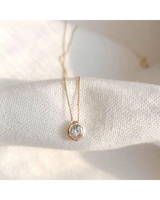 Lily Flo Jewellery Metallic Aurora Diamond Solitaire Necklace