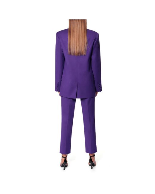 AGGI by HALEWSKI Purple Samira Royal Double Breasted Blazer