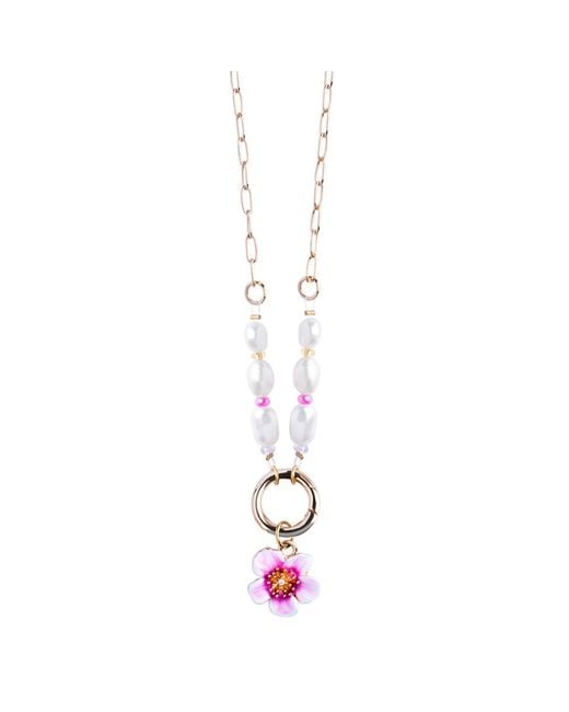 My Little Nature Metallic Plumeria Flower Handmade Necklace