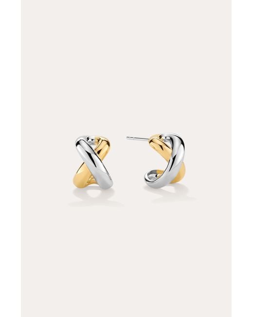 Vanhi Metallic Mia Two-Tone Mixed Metal Hoops